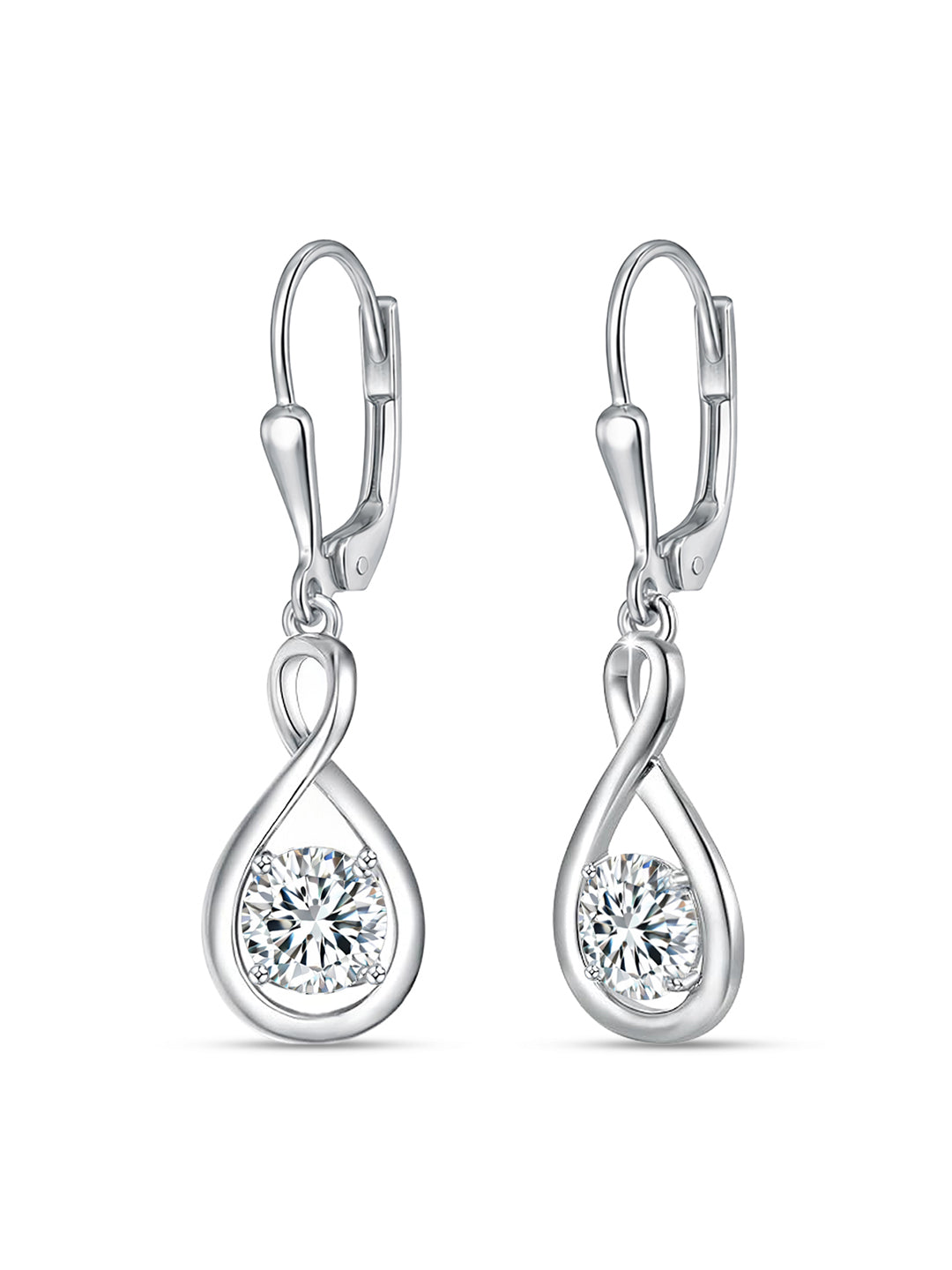 Infina Twisted CZ Infinity Women's Drop Earrings