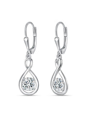 Infina Twisted CZ Infinity Women's Drop Earrings
