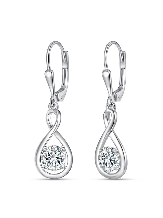 Infina Twisted CZ Infinity Women's Drop Earrings