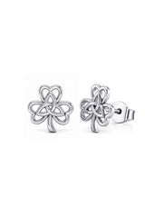 Celtic Clover Knot Stud Earrings