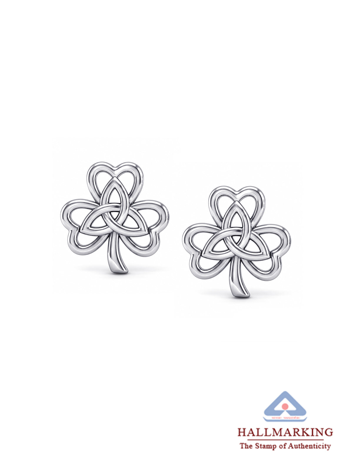 Celtic Clover Knot Stud Earrings