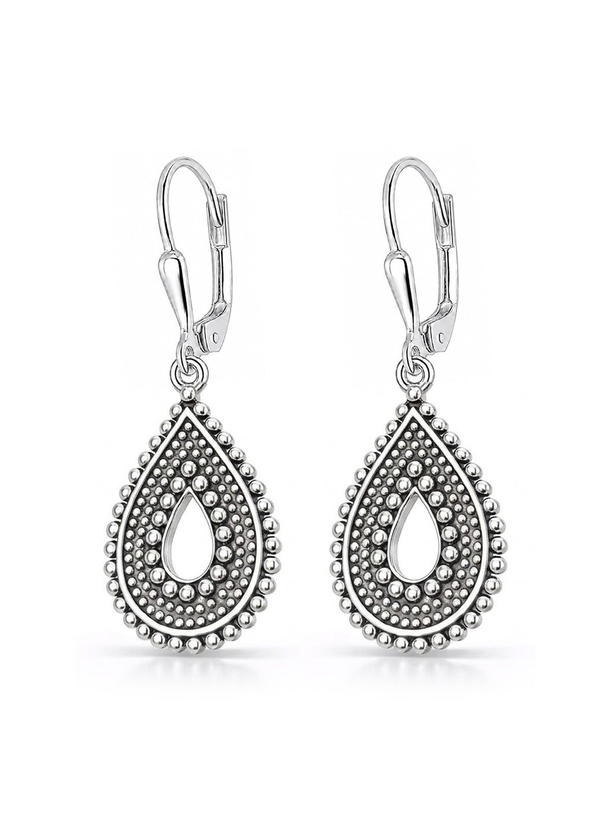 Goccia Antique Beaded Teardrop Women's Drop Earrings