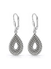Goccia Antique Beaded Teardrop Women's Drop Earrings