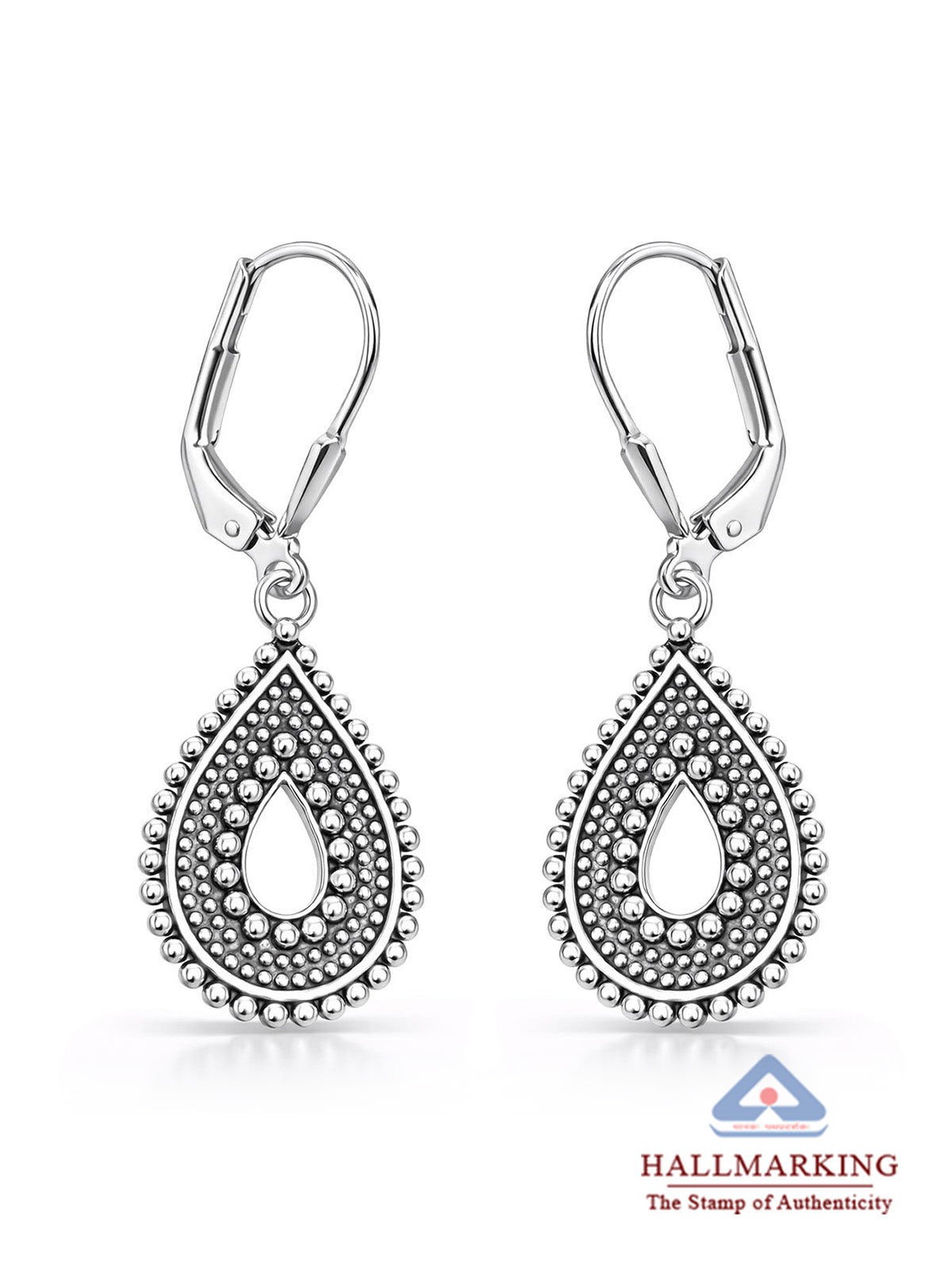 Goccia Antique Beaded Teardrop Women's Drop Earrings