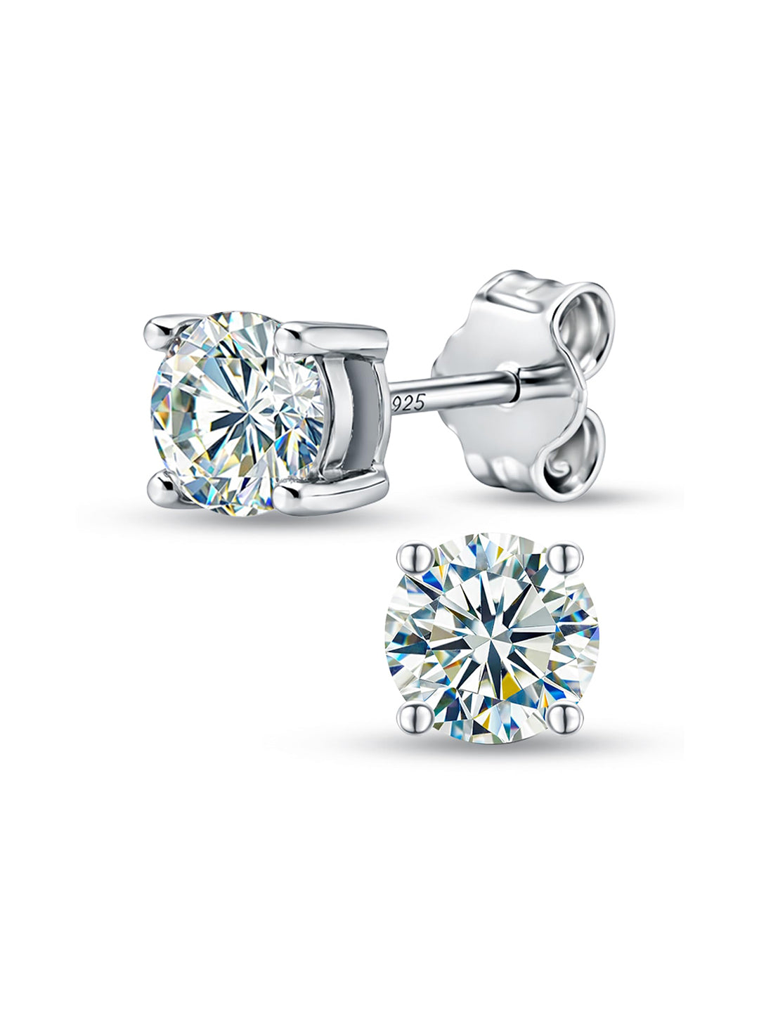 Rhodium Core Stud Earrings