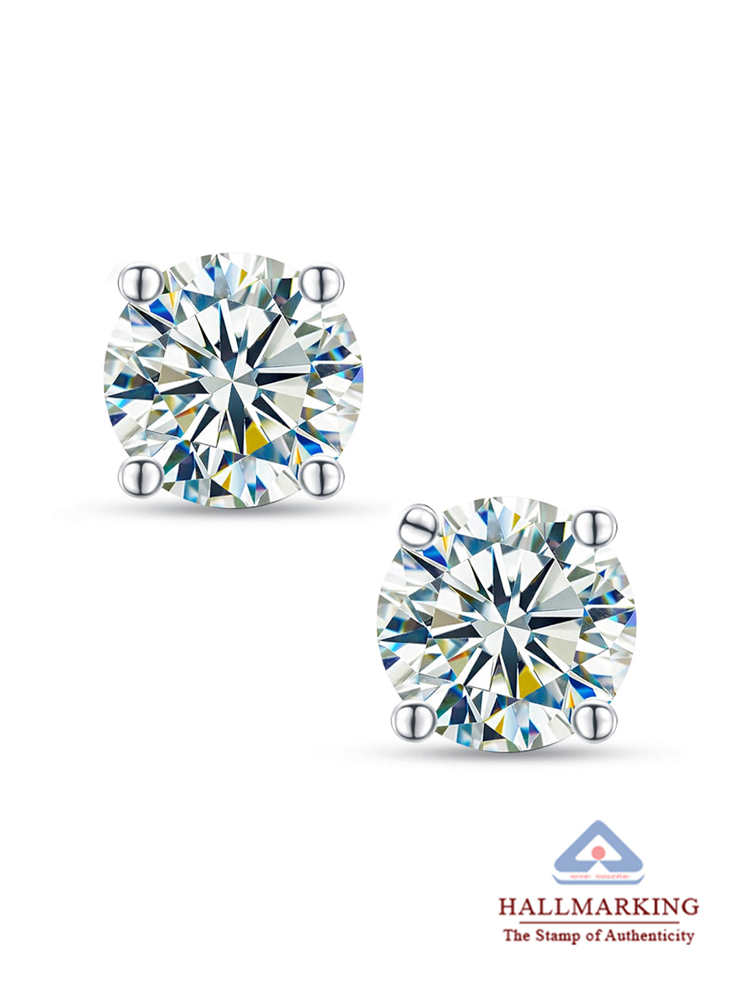 Rhodium Core Stud Earrings