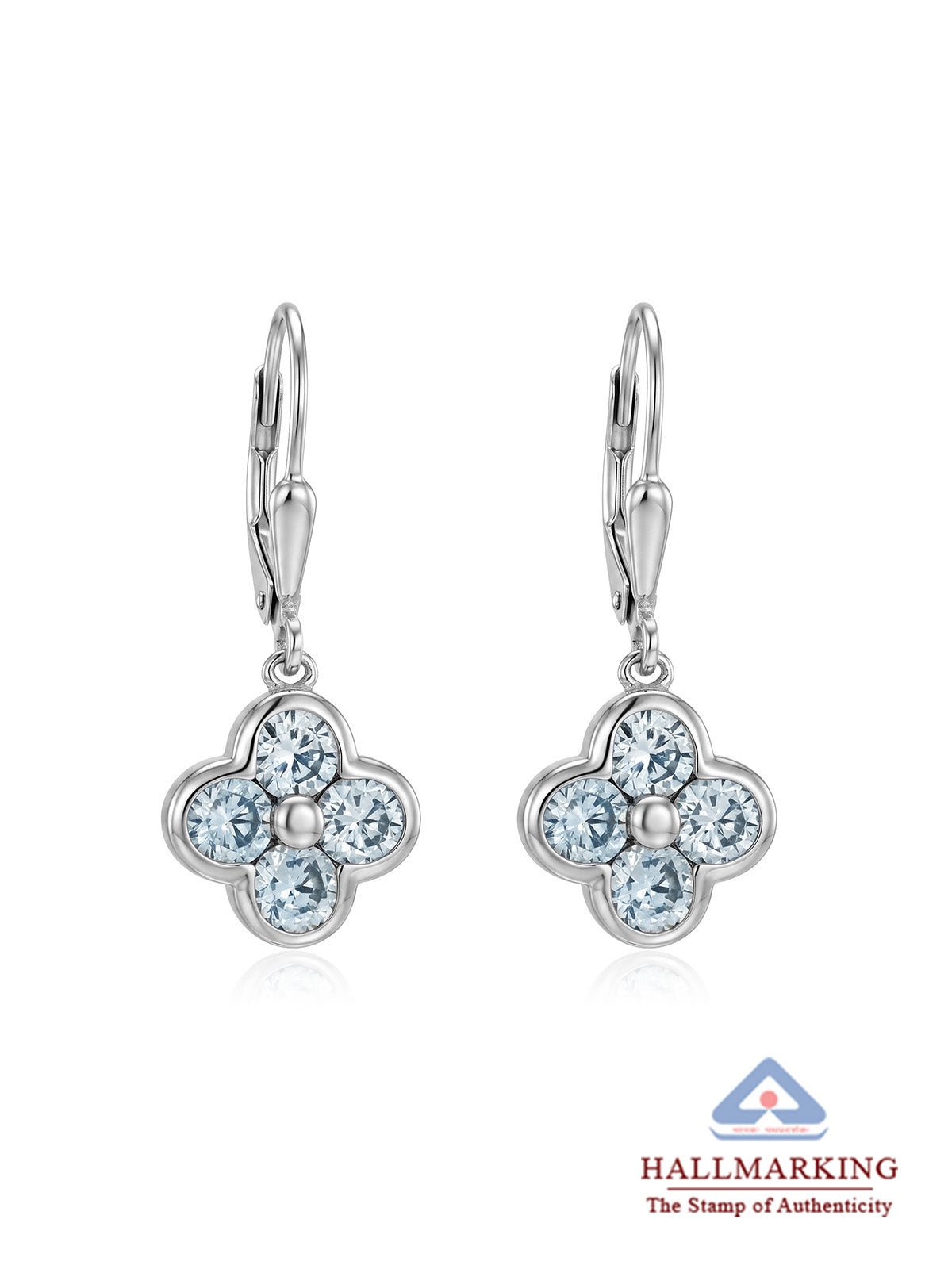 Rhodium Crystal Drop Earrings