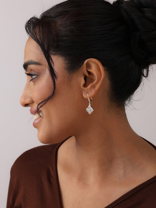 Rhodium Crystal Drop Earrings