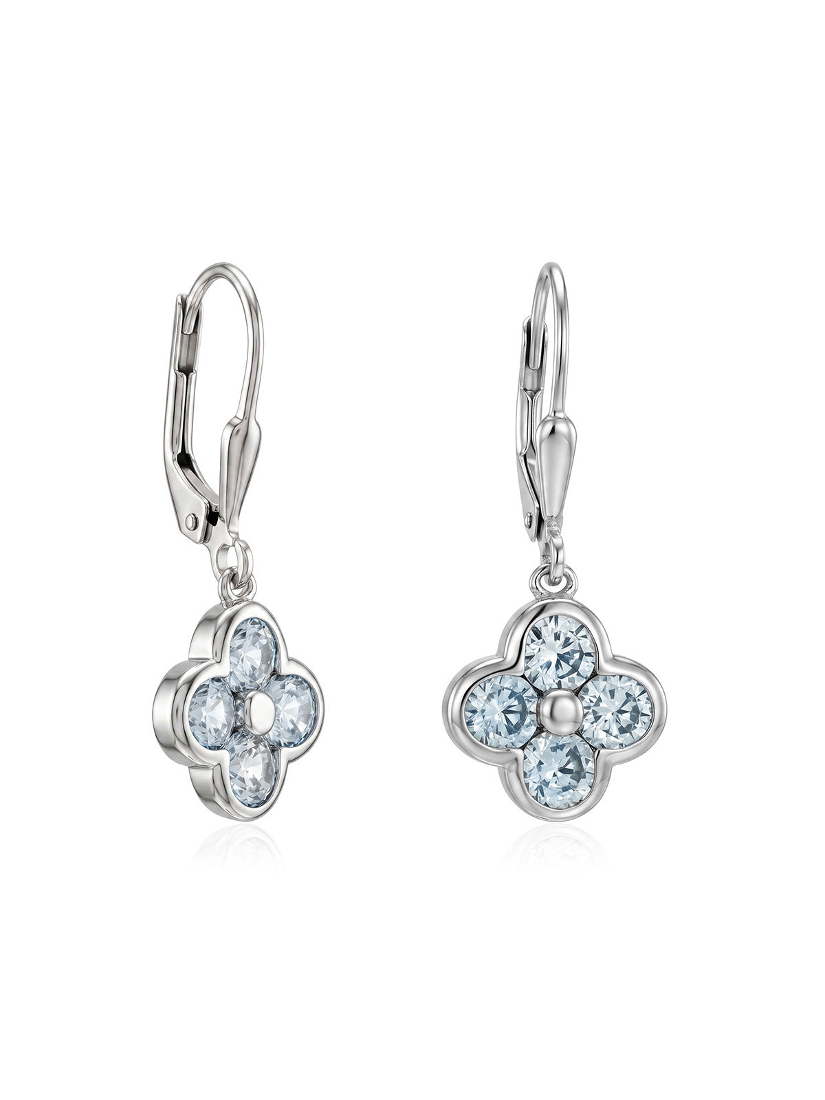 Rhodium Crystal Drop Earrings