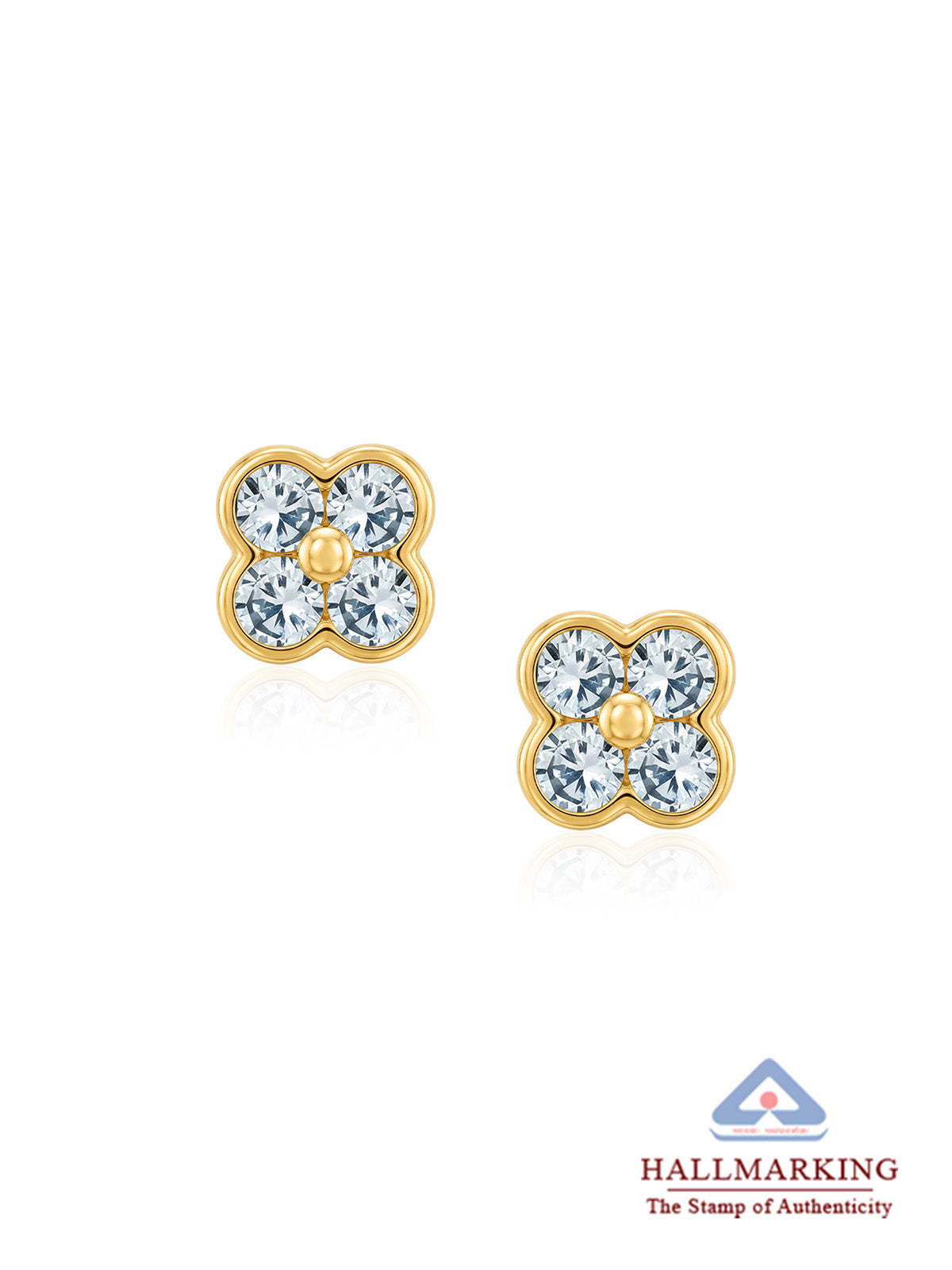 Flash Gold Crystal Stud Earrings