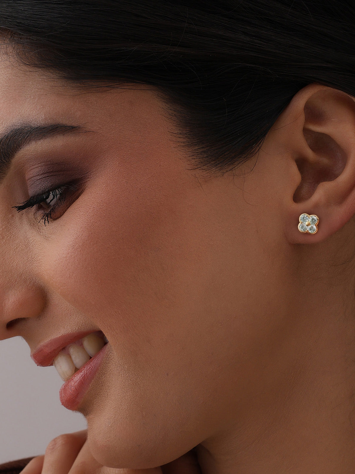 Flash Gold Crystal Stud Earrings