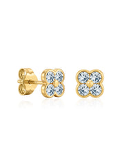 Flash Gold Crystal Stud Earrings