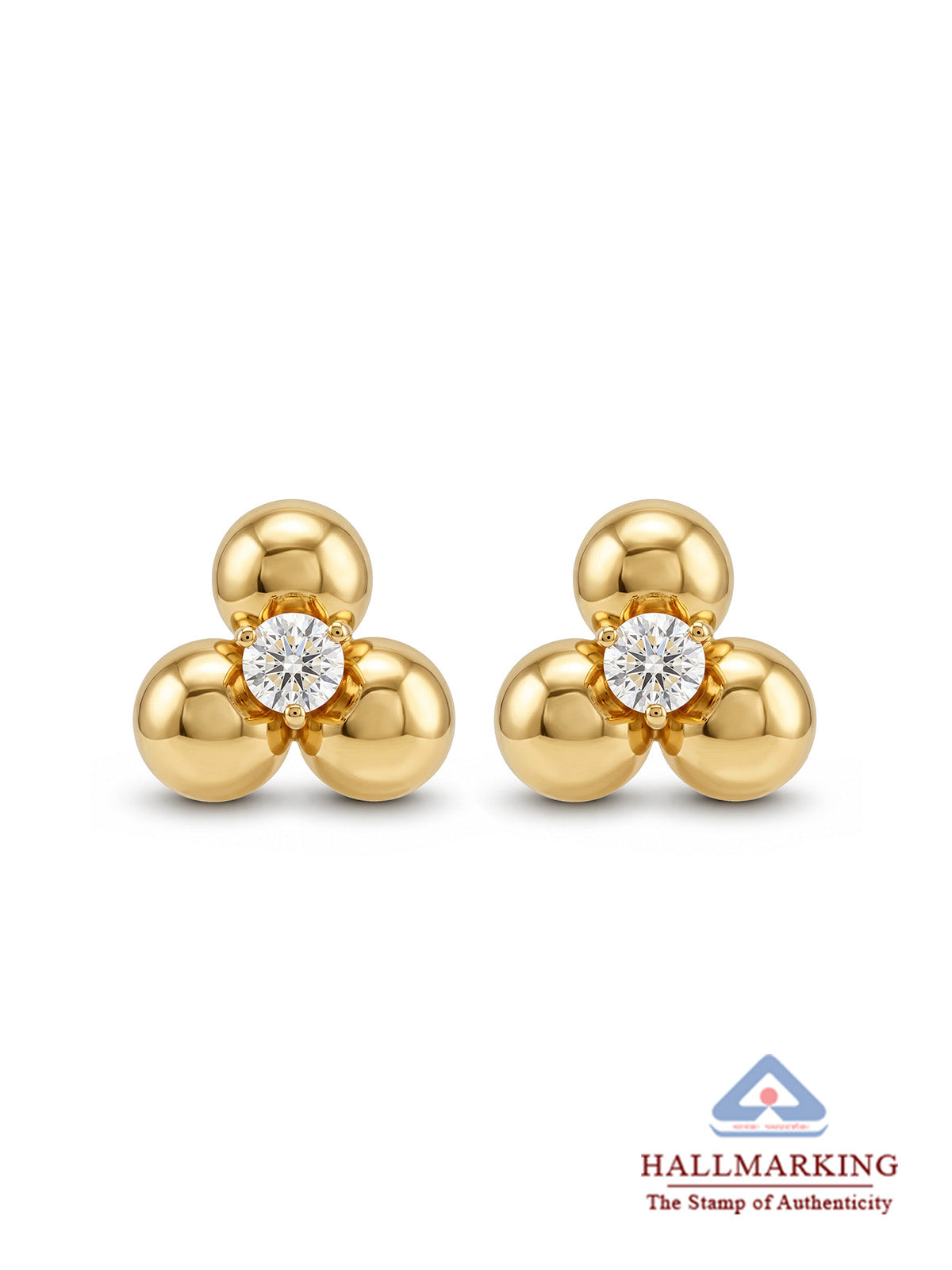 Perla CZ Bead Cluster Ball Women's Stud Earrings