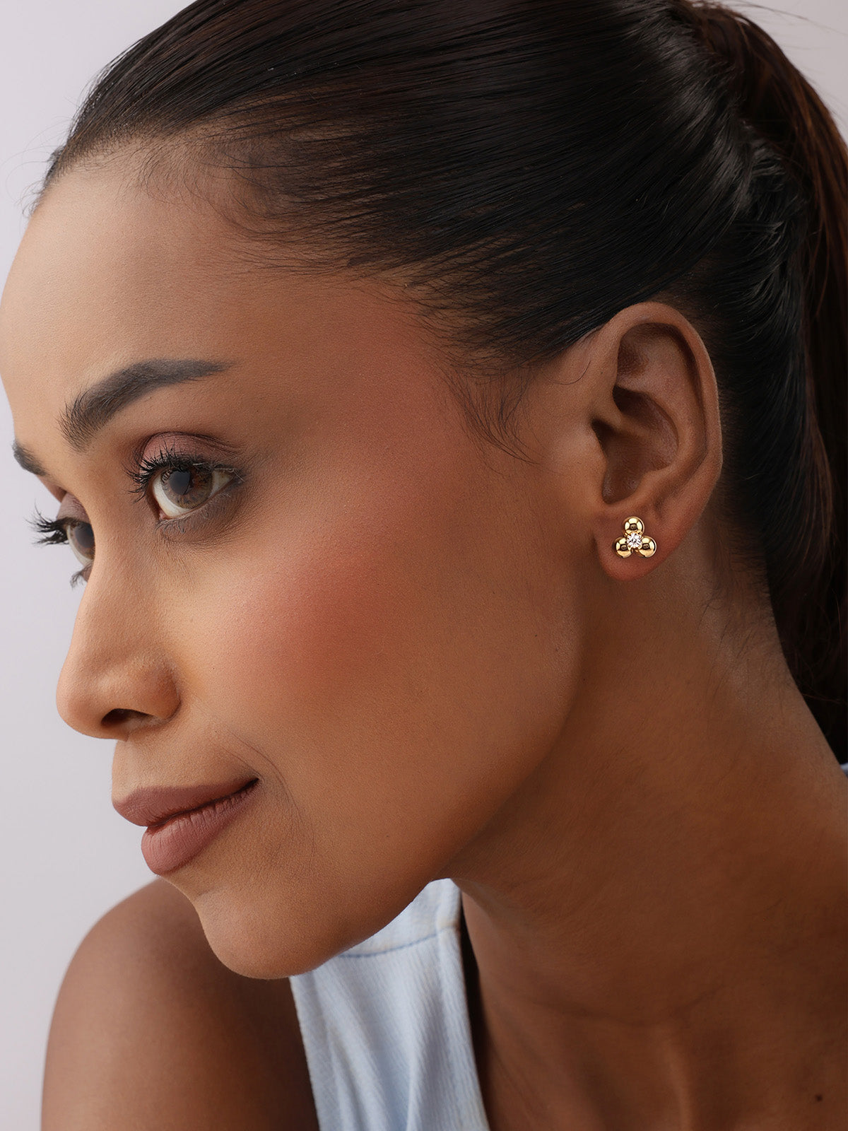 Perla CZ Bead Cluster Ball Women's Stud Earrings