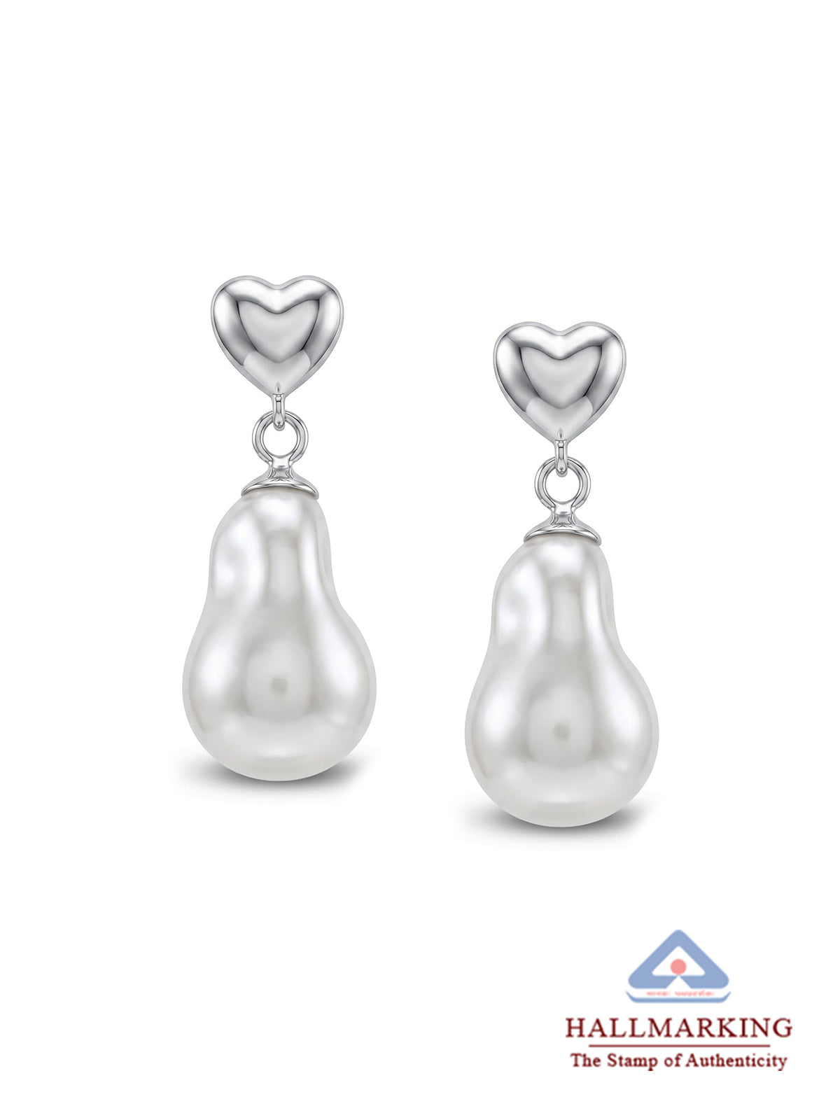 Heart Sculpted Drop Earrings