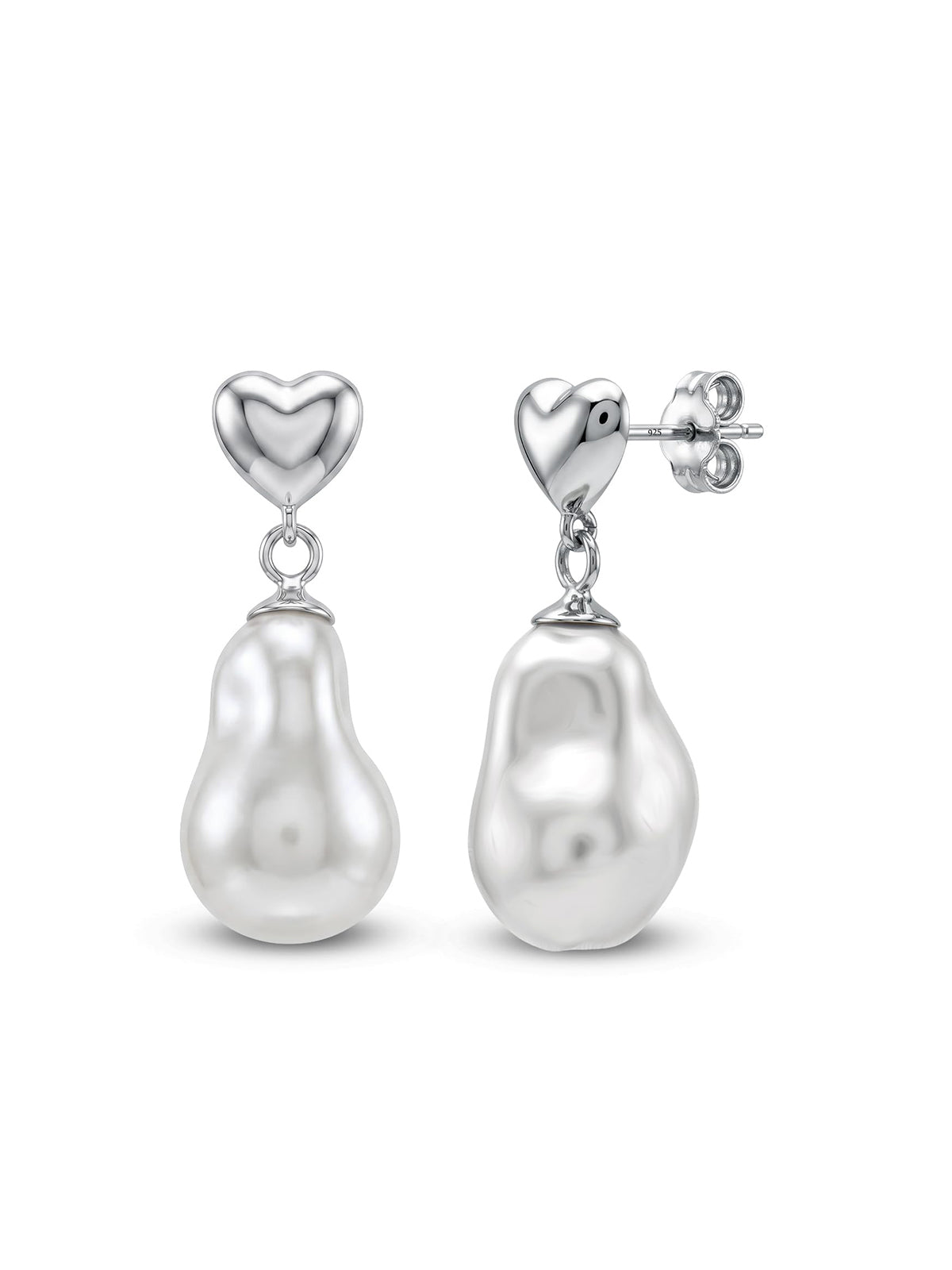 Heart Sculpted Drop Earrings