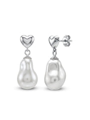 Heart Sculpted Drop Earrings
