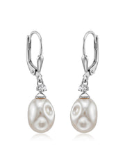 Silver Pearl Drop Dangler Earrings