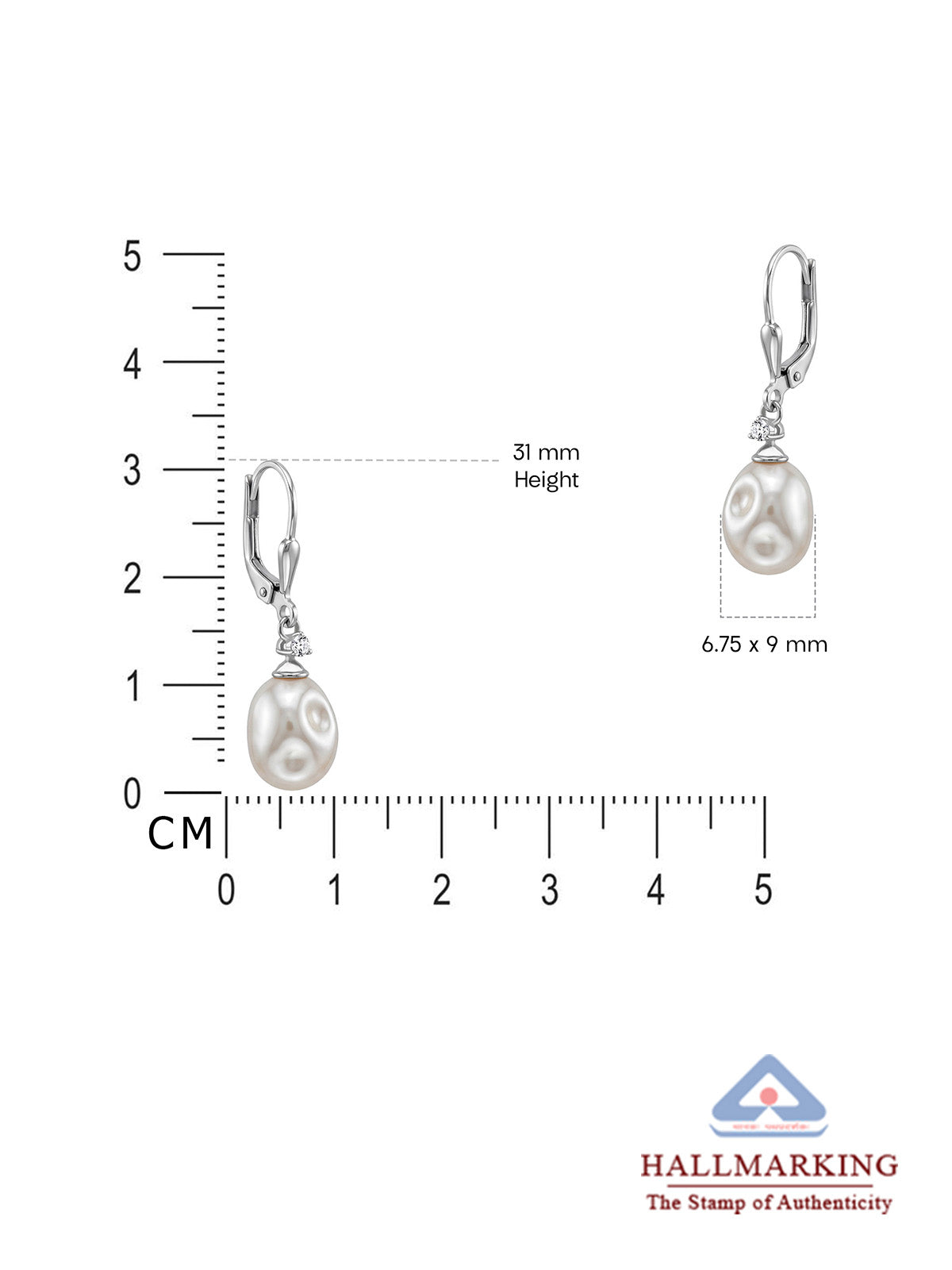 Silver Pearl Drop Dangler Earrings