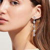 925 Sterling Silver Zircon Studded Modern Dangler Earrings for Women and Girls