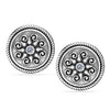 925 Sterling Silver Designer Cz Oxidized Floral Stud Earrings for Women and Girls