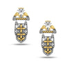 925 Sterling Silver Oxidized and Flash Gold Finish Peacock Dangler Earrings for Women and Girls