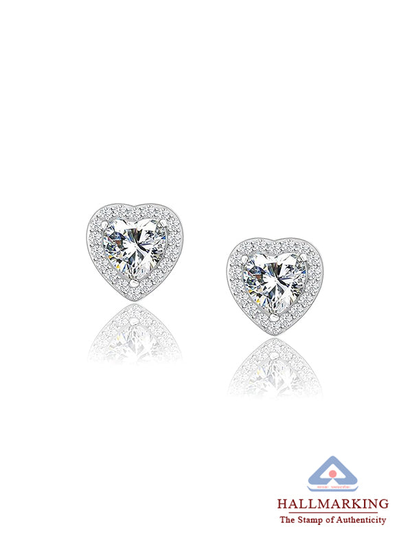 Gemini Heart Stud Earrings