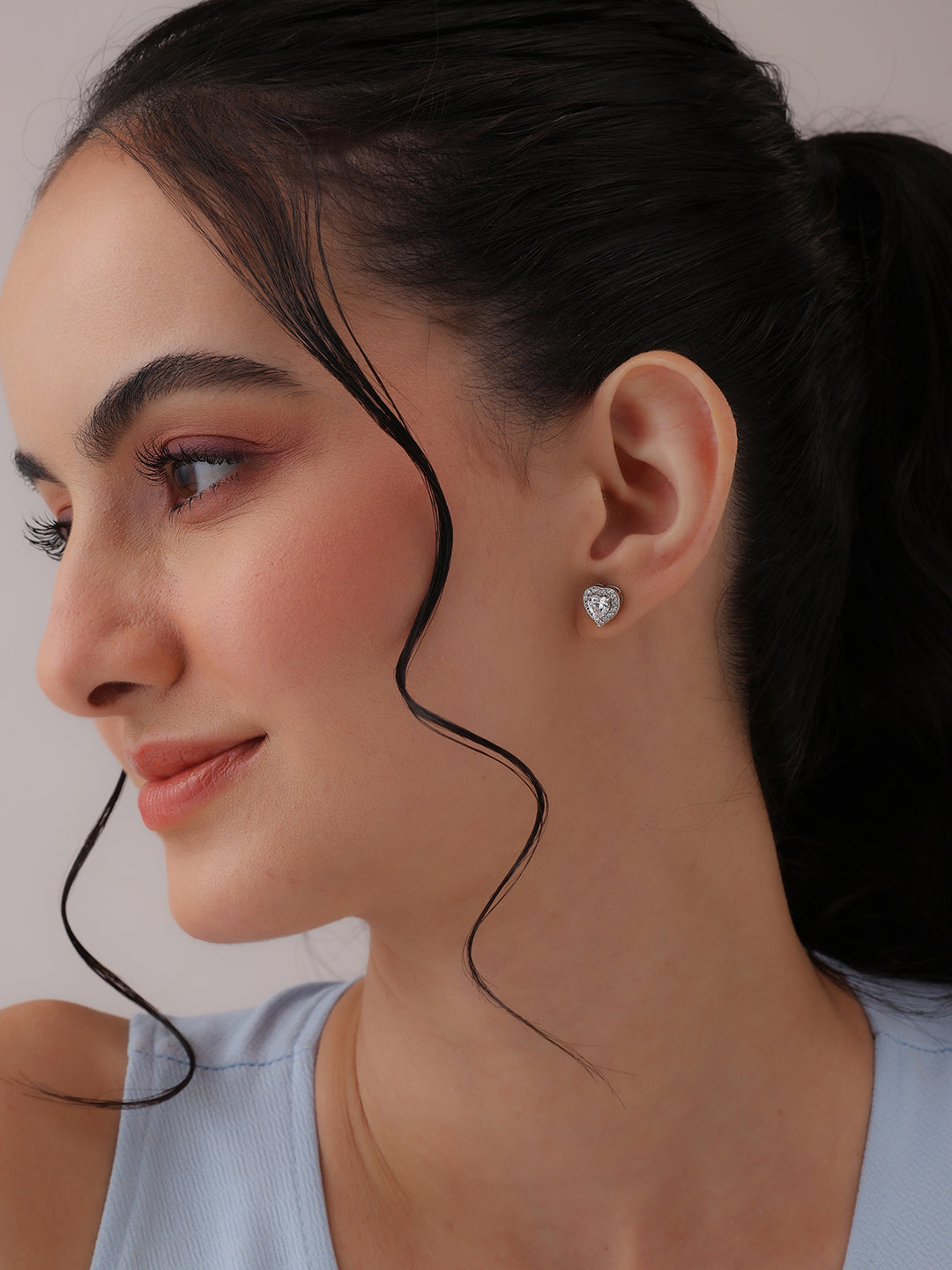 Gemini Heart Stud Earrings