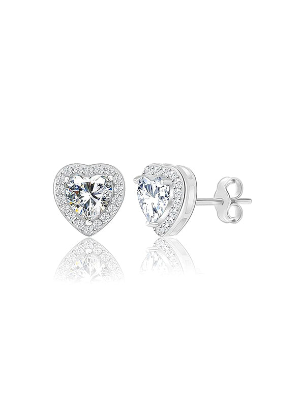 Gemini Heart Stud Earrings
