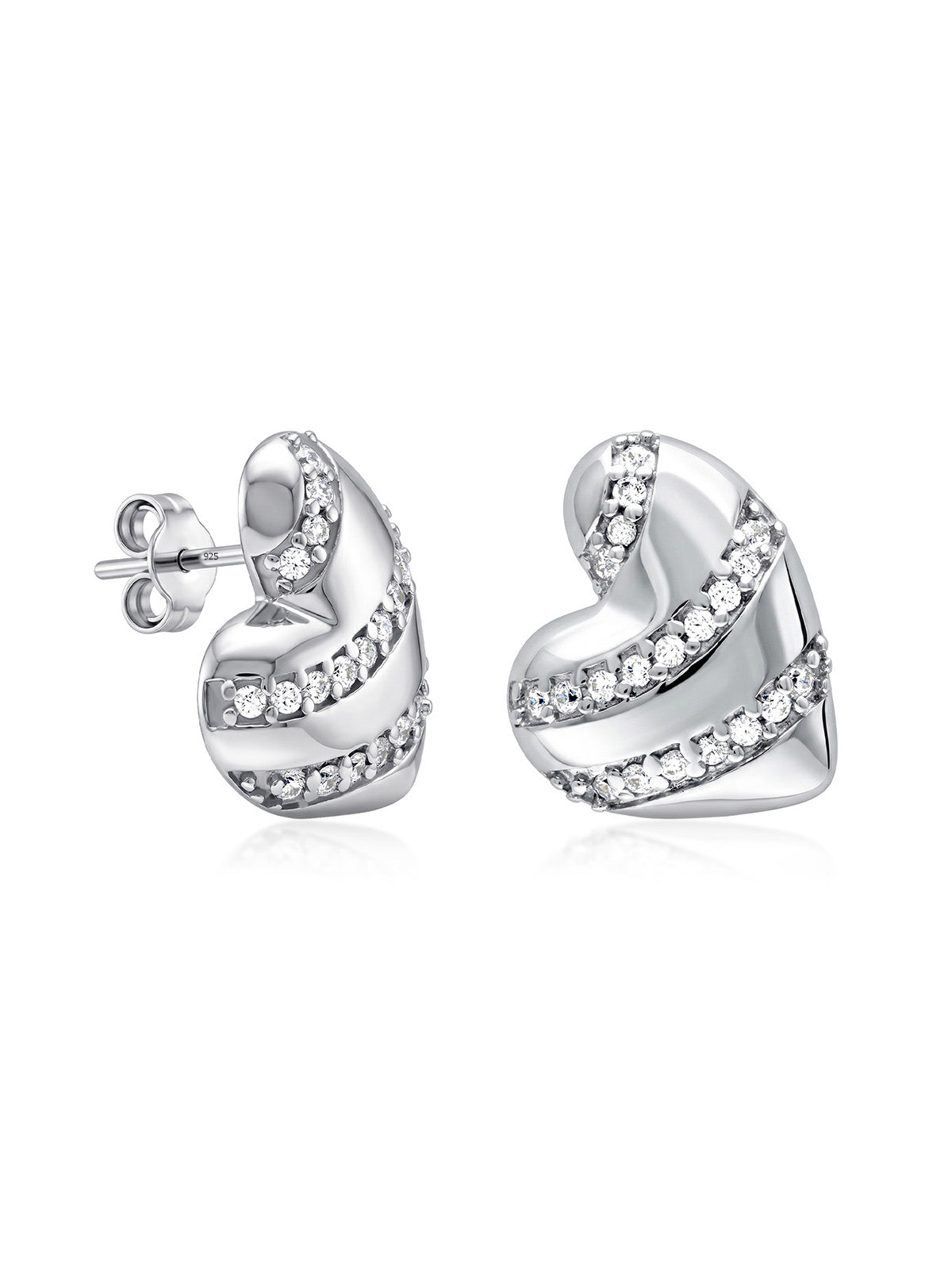Rhodium Pure Shine Stud Earrings