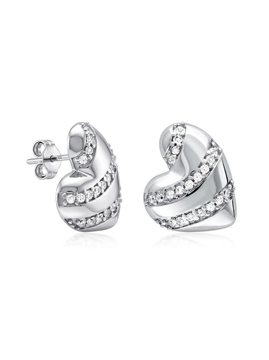 Rhodium Classic Stud Earrings