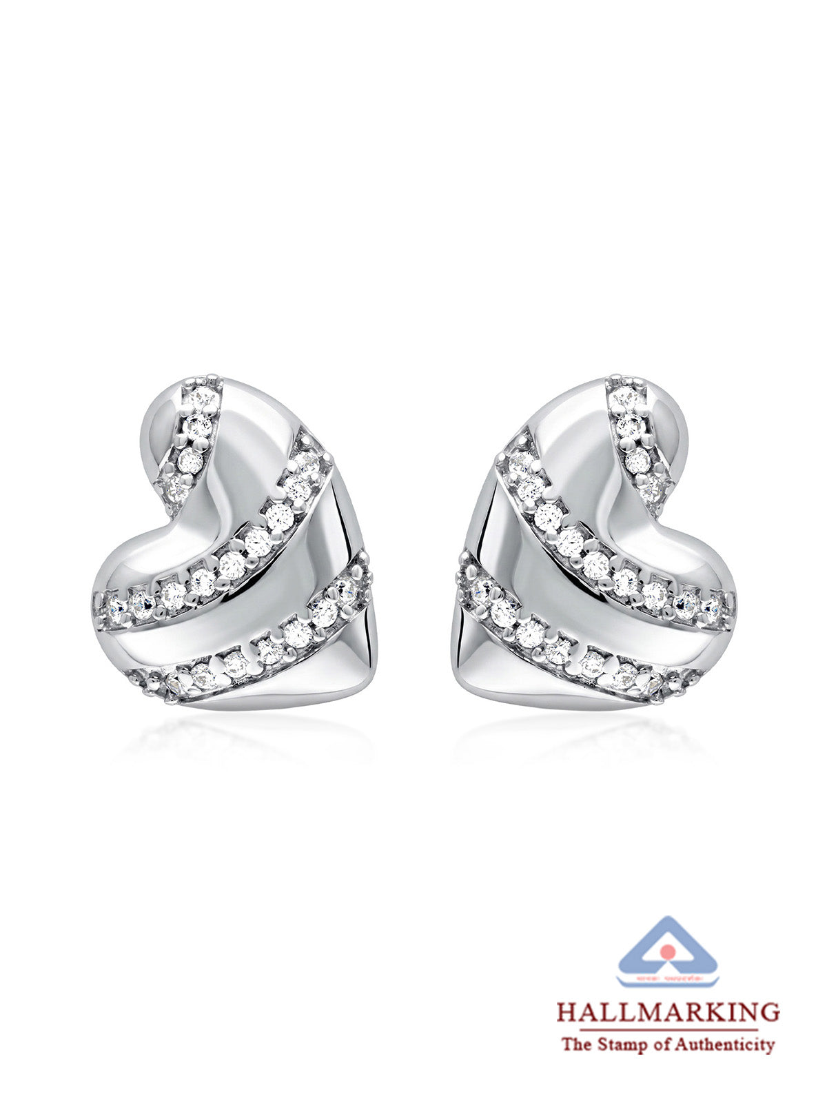 Rhodium Pure Shine Stud Earrings