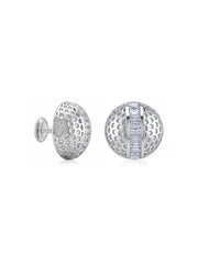 Textured Dome CZ Stud Earrings
