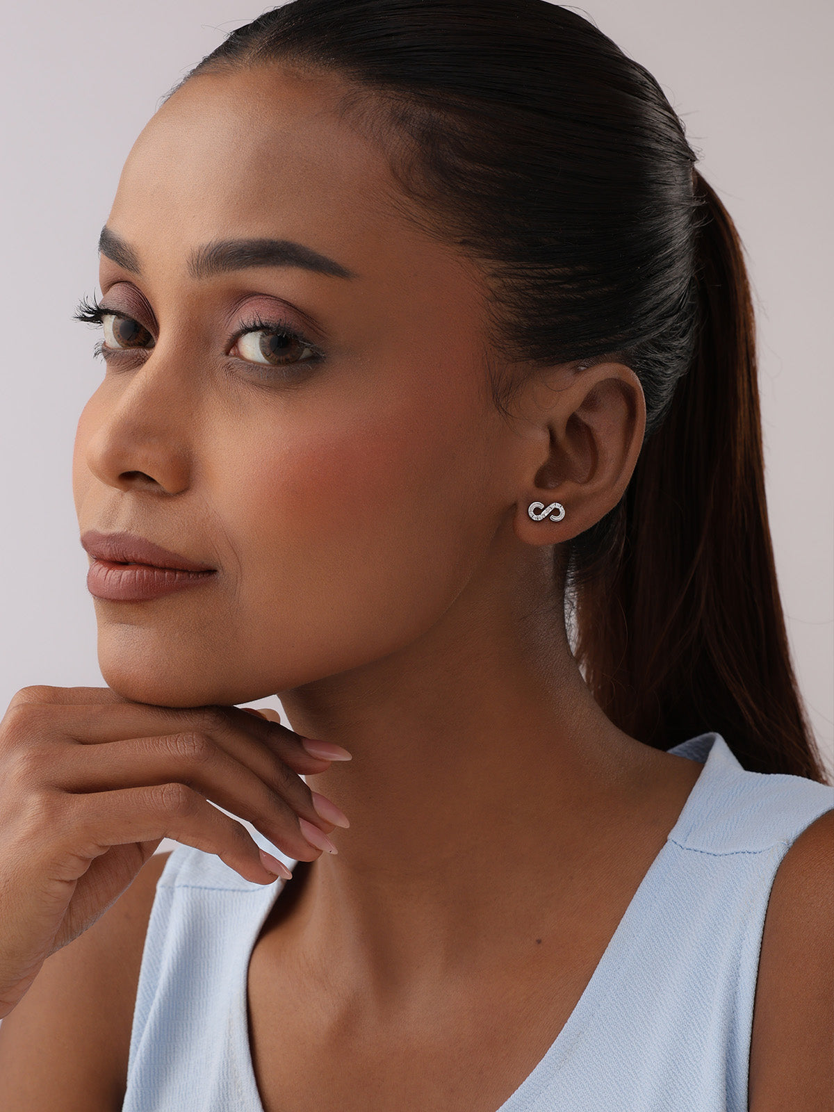 Rhodium Infinity Spark Studs