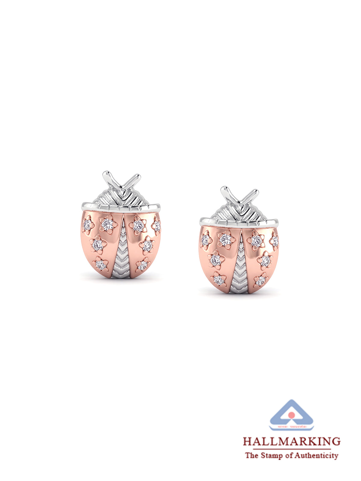 Rose Gold Floral CZ Stud Earrings