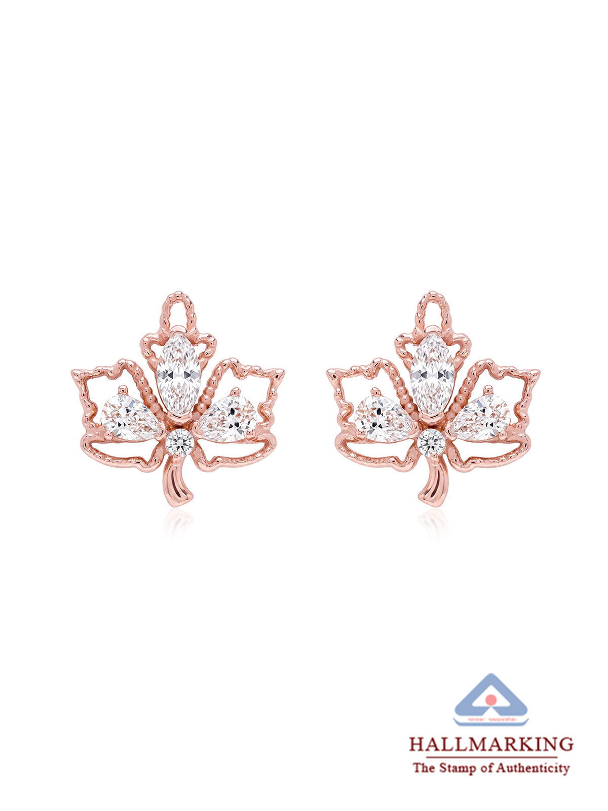 Rose Gold Blush Stud Earrings