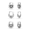 925 Sterling Silver Small Set of 3 Pair Antique Filigree Hoop Earrings for Women Teen