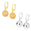 925 Sterling Silver Light-Weight Filigree Ball Leverback Dangle Earring for Women Teen 10 MM