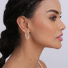 925 Sterling Silver Textured Stud and Hoop Earrings for Women Set of 2 Pairs