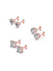 Rose Gold Stud Earring Set