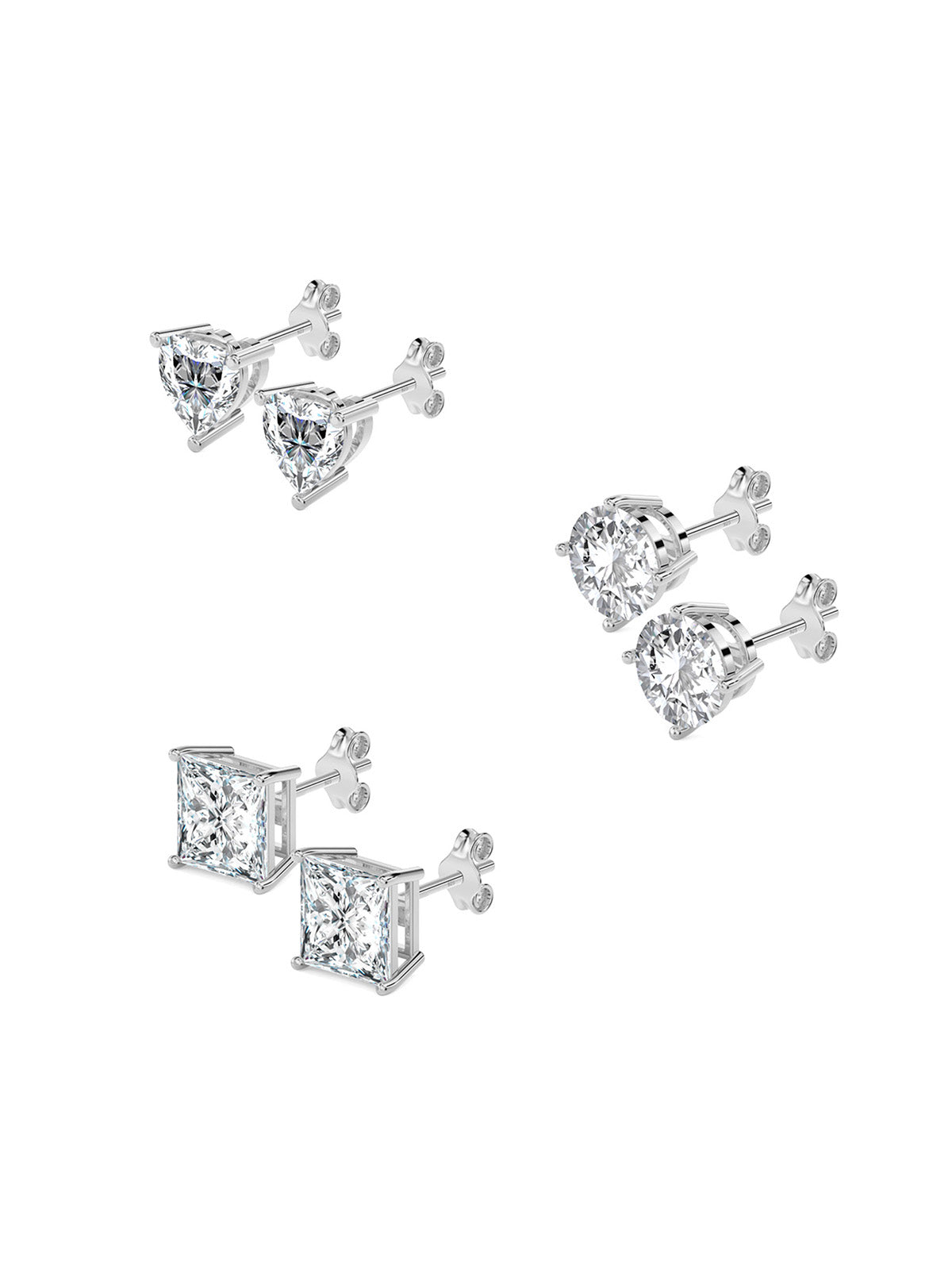 Silver Stud Earring Set