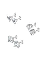 Silver Stud Earring Set