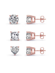 Rose Gold Stud Earring Set