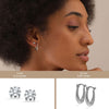 925 Sterling Silver CZ Stud and Hoop Earrings for Women Set of 2 Pairs