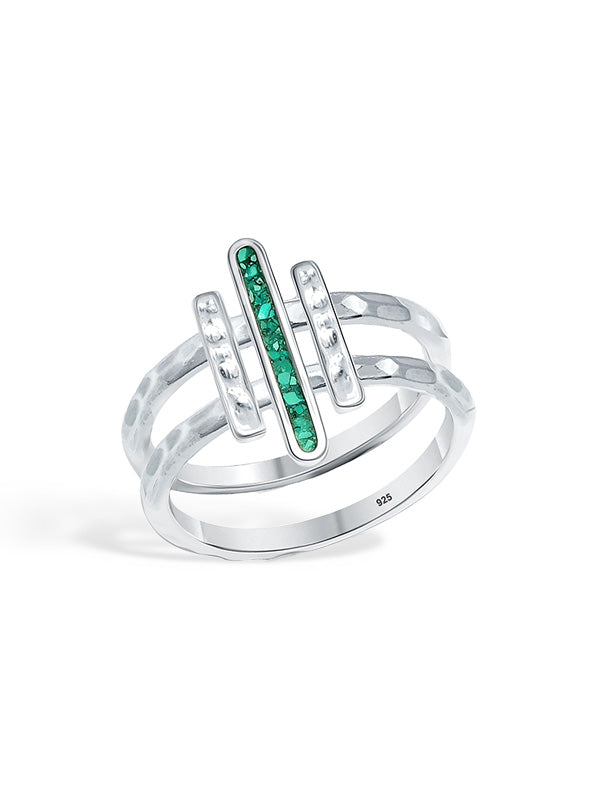 Turquoise Three-Bar Handmade Ring