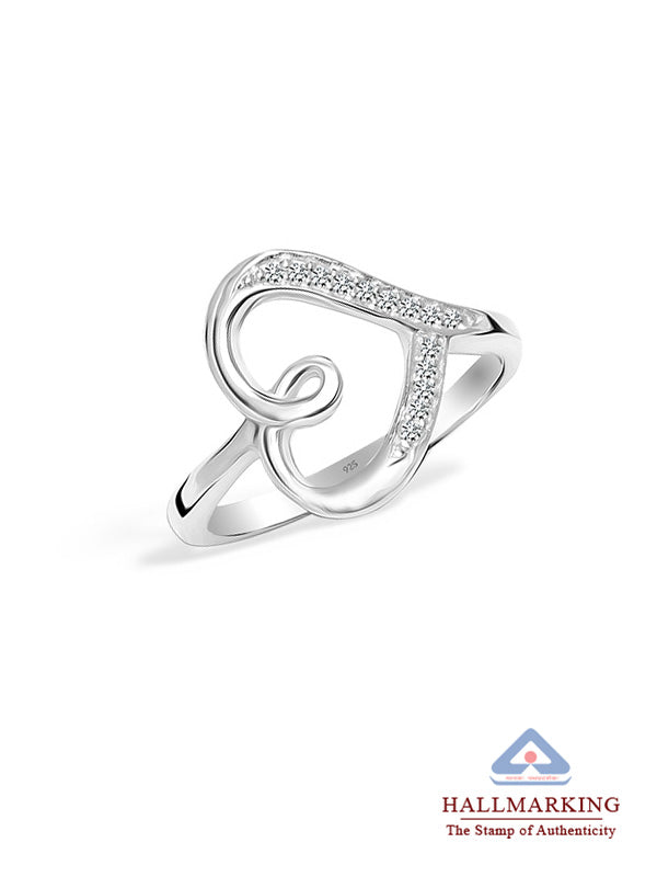 CZ Love Heart Statement Ring