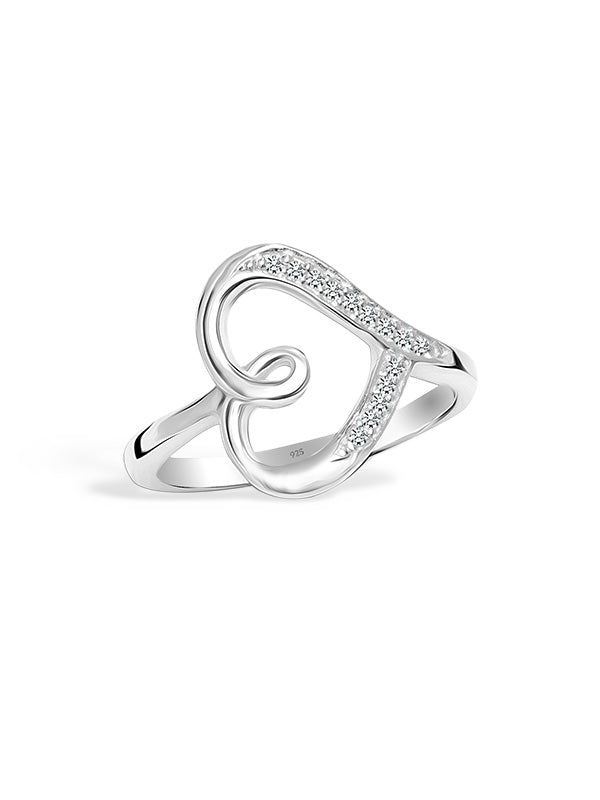 CZ Love Heart Statement Ring