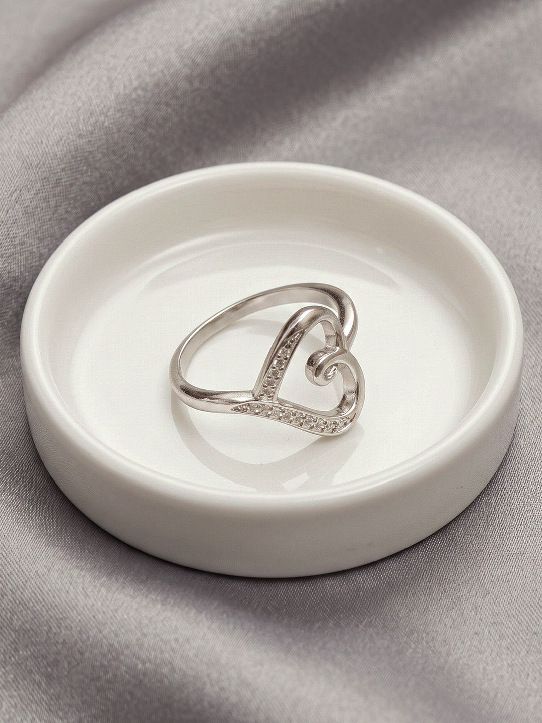 CZ Love Heart Statement Ring