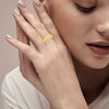 925 Sterling Silver 18K Gold Plated Stackable CZ Finger Ring for Women