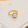 925 Sterling Silver 18K Gold Plated Pearl Rings for Women Hypoallergenic Half Round Pearl Ring for Women Teens